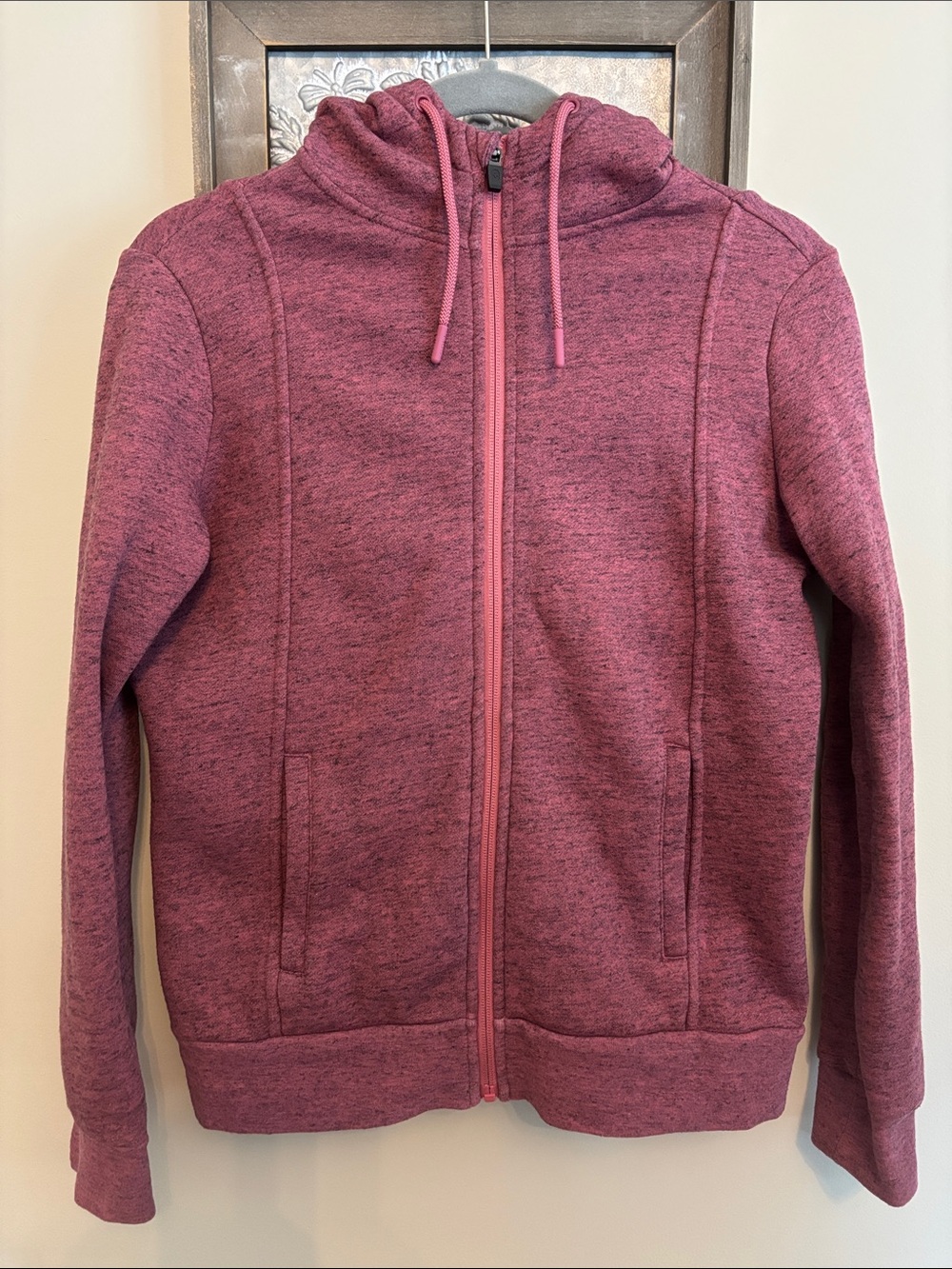 FIGS Women’s Pink Mauve Heathered On-Shift Full Zip Hoodie Jacket Size XS